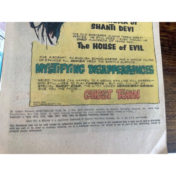 Gold Key Dr Spektor Spine Tingling Tales #1 May 1975 Vintage Comic Collectible - Picture 4 of 4